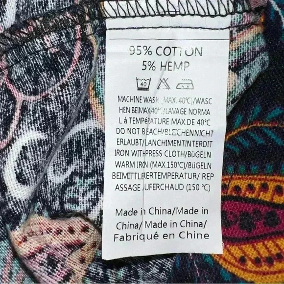 COOFANDY paisley top size M NWT 4 button style cotton/hemp - Picture 5 of 7